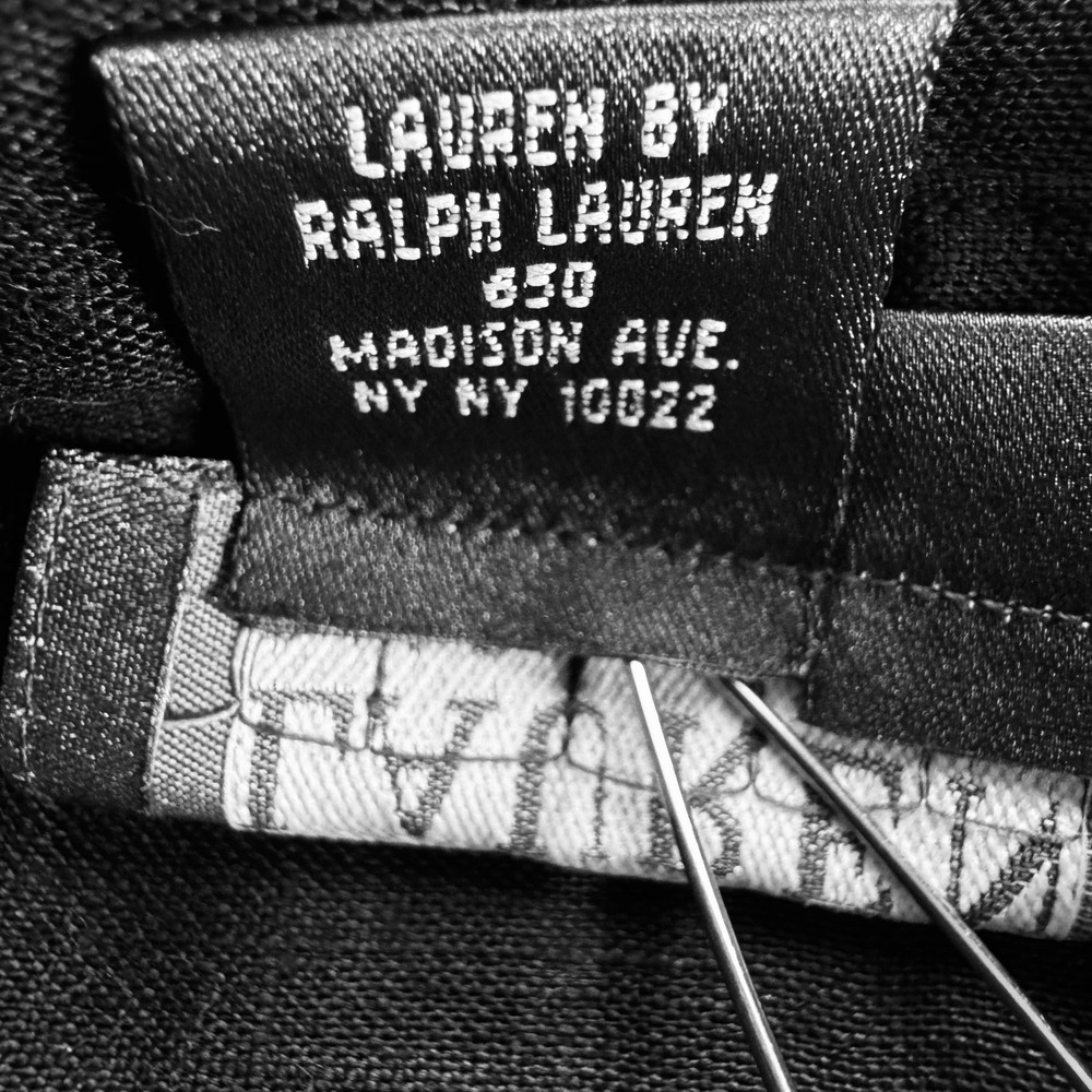 Lauren Ralph Lauren Womens 2X Black 100% Linen Button Down Shirt Long Sleeve LRL - Picture 4 of 8